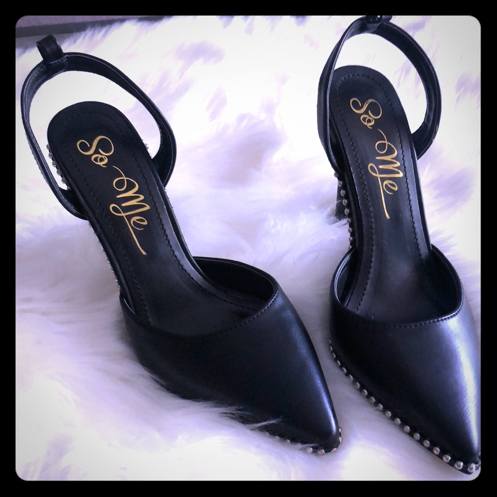 Brand New Akira Black Studded Heels